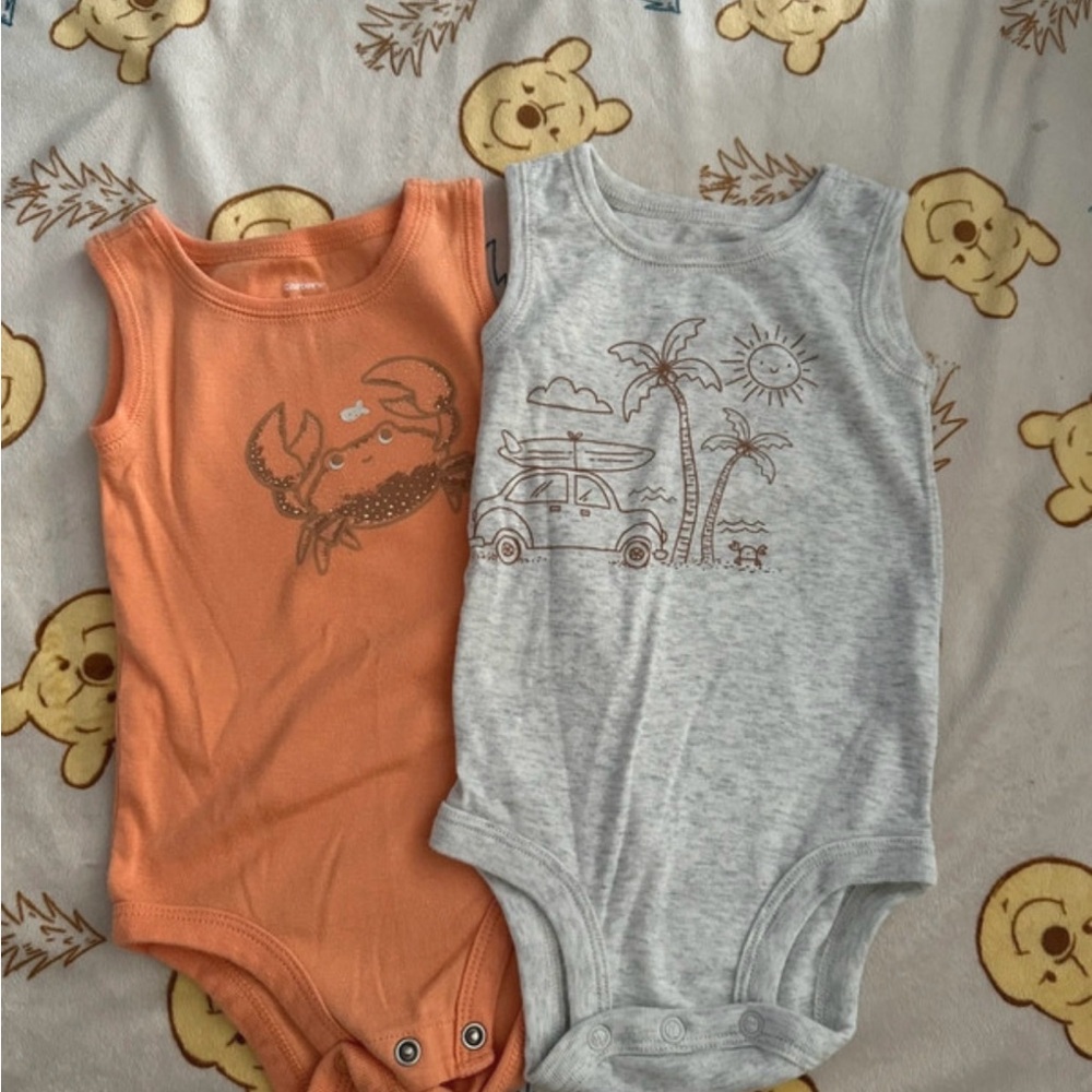 Carter’s Sweet Summertime Tank Top Bundles Crab & Palm Tree  | Size 9 Months